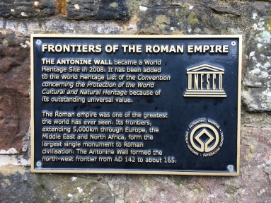 UNESCO World Heritage Site plaque at the Antonine Wall